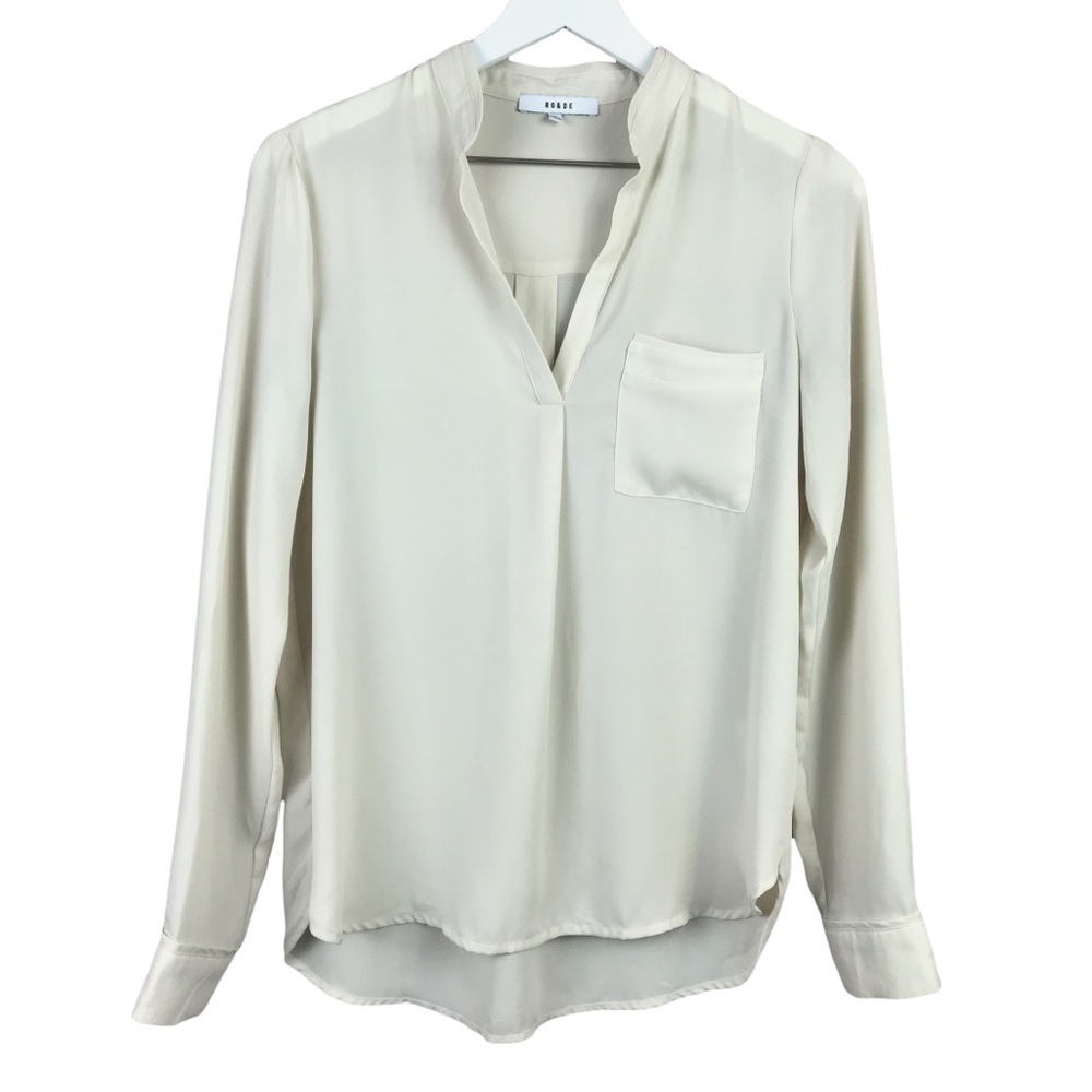 Ro And De Creme Sheer Pullover Button Blouse Women Sz S
